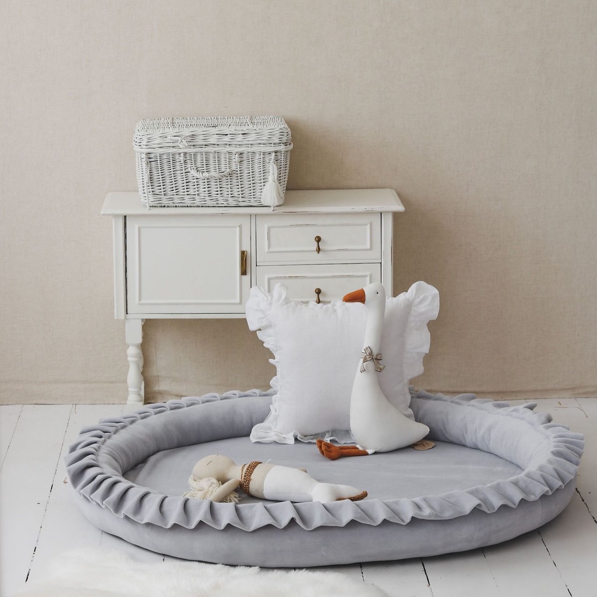 Speelmat - Babymat - Speelkleed - Speelnest Soft Velvet | Light Grey